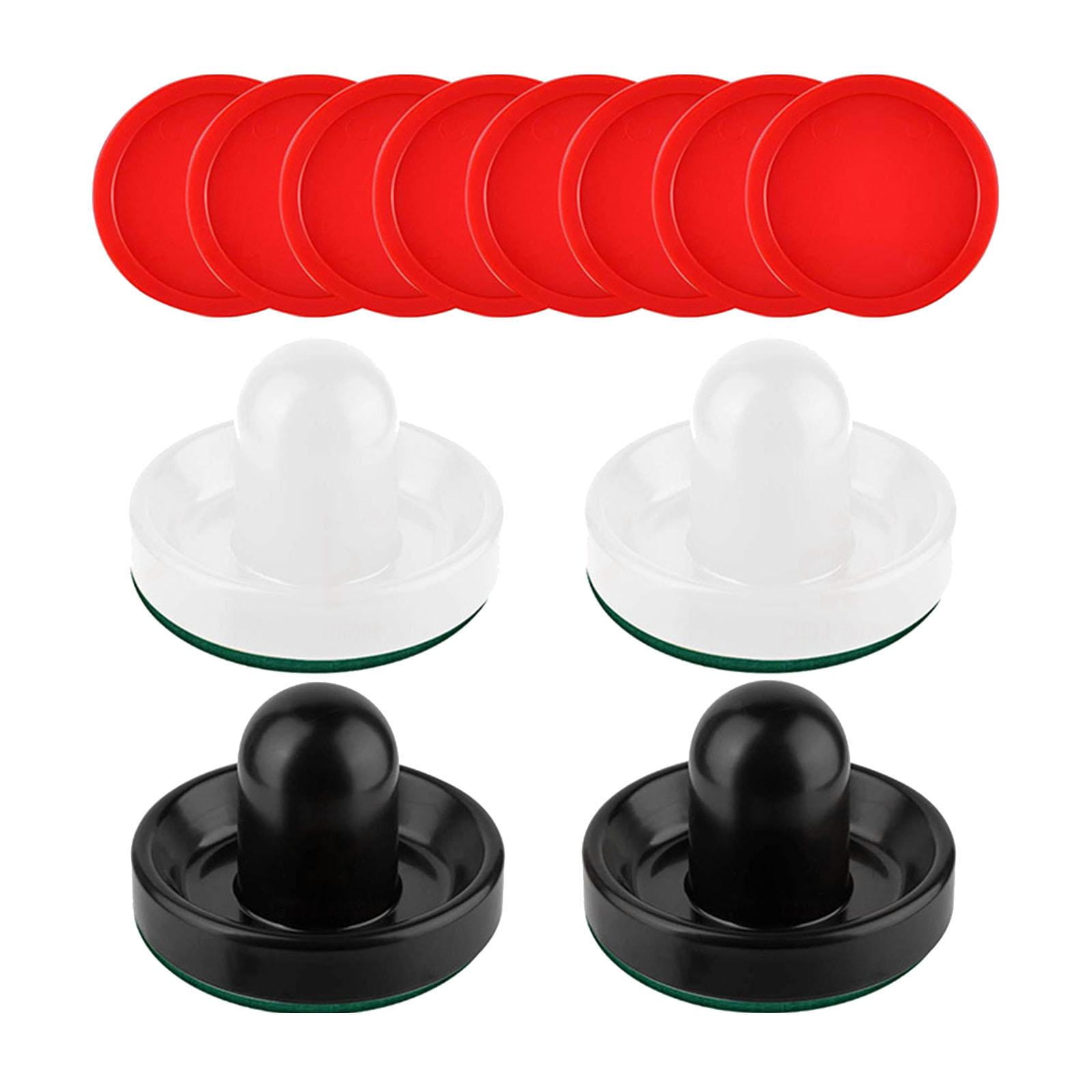 Ioensy - 4 Empujadores De Air Hockey Y 8 Discos De 2,5 Pulgadas Para Mesas De Juegos Familiares, Fiestas En Blanco Y Negro