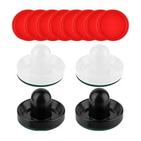 Ioensy - 4 Empujadores De Air Hockey Y 8 Discos De 2,5 Pulgadas Para Mesas De Juegos Familiares, Fiestas En Blanco Y Negro