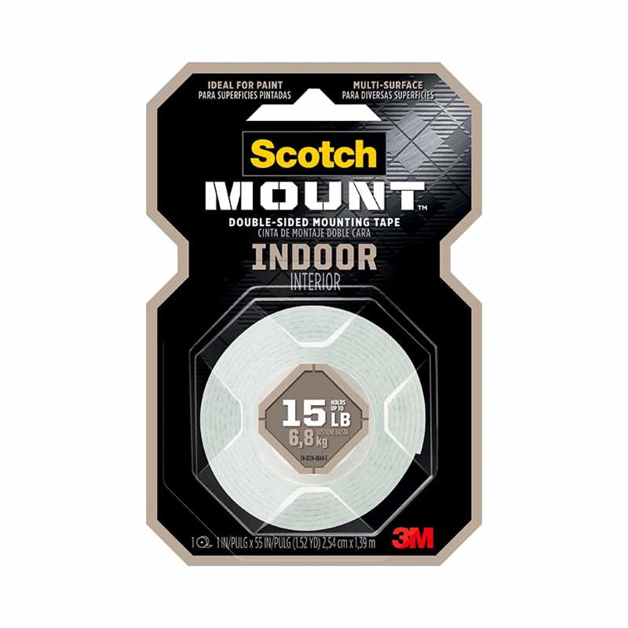 Cinta De Montaje Doble Cara Interior 2,54 Cm X 1,39 M Blanco Scotch