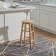 thumbnail image 3 of Taburete Linon Natural con asiento redondo de 24 pulgadas, 3 of 9