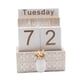 thumbnail image 4 of Calendario De Bloques De Madera Escritorio Oficina Sala De Estar Regalo De Cumpleaños Calendario Perpetuo Piña, 4 of 5