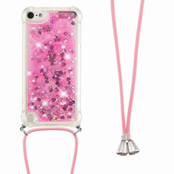 Funda FOXDOCK para iPod Touch 7/6/5 con Cuerda Ajustable, Brillo Líquido, Protección Antigolpes y Lente – Ideal para Regalo