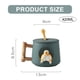 thumbnail image 2 of Taza de café de cerámica, taza con patrón de animal Shiba Inu 3D, mango de diseño de madera interesante y cuchara a juego, muy adecuada para regalos-420 ml., 2 of 5