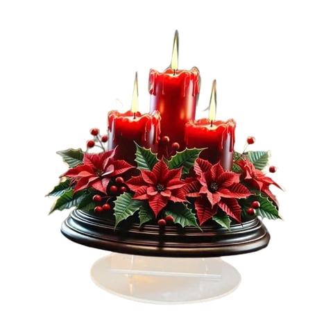Magideal - Decoración Navideña: Placa Acrílica Para Velas, Ideal Para Regalos, Exhibidor De Escritorio. Letrero Acrílico Plano 2D Para Mesa, Perfecto Para Fiesta