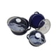 thumbnail image 4 of Juego De 3 Miniollas Esmaltadas, Juego De Utensilios De Cocina Esmaltados Portátiles Universales Para Cocinar En Casa, Azul Oscuro, 4 of 5