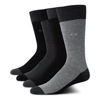 Calcetines De Vestir Calvin Klein, Mezcla De Algodón Suave, 4 Unidades, Para Hombre, Color Negro Y G