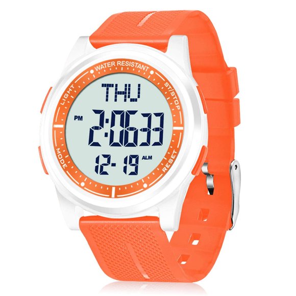 Reloj Beeasy, cronómetro digital, impermeable, 50 m, doble hora