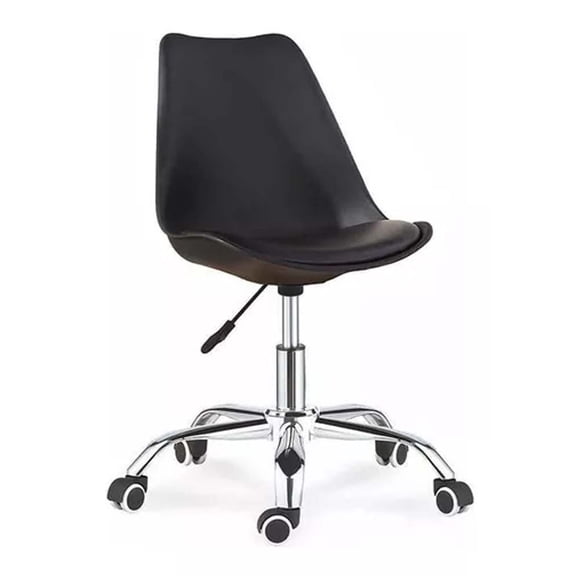 Silla Oficina Eames Acolchada Color Negro, Escritorio