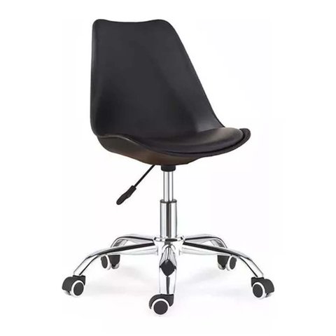 Tododescuento - Silla Oficina Eames Acolchada Color Negro, Escritorio