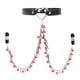 thumbnail image 1 of 1pc Heart-Shaped Choker with Nipple Clamps and Chain for Couple Sex Play, 1 of 3