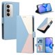 thumbnail image 1 of Funda Libro Tricolor para Xiaomi Redmi 15 con Ranuras para Tarjetas, Azul Claro, 1 of 6