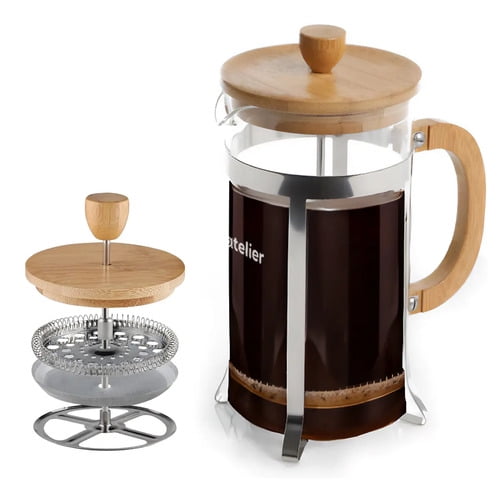 Cafetera Francesa 800ml Atelier Prensa Francesa Vidrio Y Acero Inoxidable Portatil