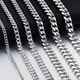 thumbnail image 4 of Stunning Men's Stainless Steel Cuban Link Chain Necklace - 60cm/23.62'' Artificial Jewelry Accessories 3.0mm/5.0mm/7.0mm Length, 4 of 4