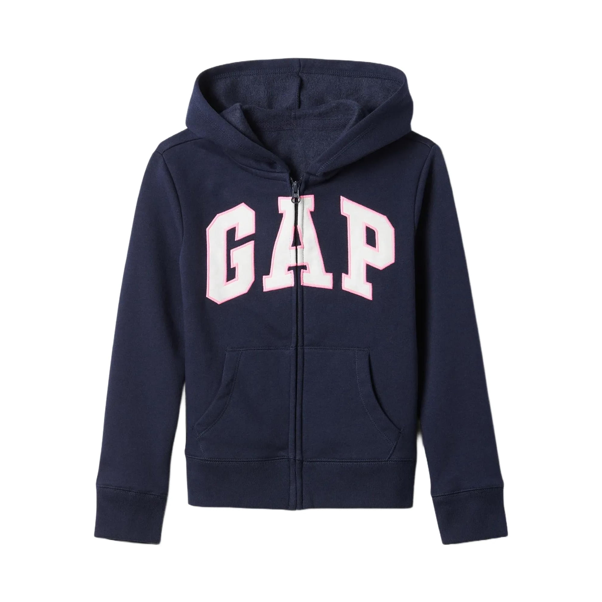 Sudadera Con Capucha Y Cierre Completo Con Logo Para Niñas Gap, Color Navy, Talla Xs
