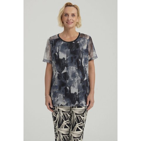 Fashionspark - Polera Mujer Detalle Folia Negro
