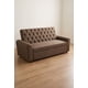 thumbnail image 1 of Sofa cama Capitoné Camila de 185cm color Café Lino, 2 puff y 2 cojines de 40*40, 1 of 2