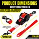 thumbnail image 5 of Correas de trinquete Fortexus 1" x 3,6 m Rojo, paquete de 4, 1760 lb, 5 of 7