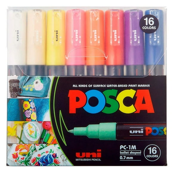 Marcadores Posca 1M Set 16 Colores Básicos