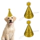 thumbnail image 1 of Sombrero de Cumpleaños para Perros Uxcell, Sombreros Pequeños para Perros Gatos Sombrero de Fiesta de Cumpleaños con Pompones Decoración Ajustable (Oro, 2 Piezas), 1 of 7
