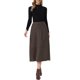thumbnail image 2 of Falda Midi de Pana INSPIRE CHIC para Mujer con Cintura Alta Elástica y Bolsillos, Falda Casual en Línea A S Café Profundo, 2 of 6