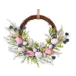 Magideal - Guirnalda De Huevos De Pascua Artificiales, Guirnalda De Flores De Seda Colgante, Adorno De Decoraciones De Pascua Para Puerta Delantera, Festival Estilo A