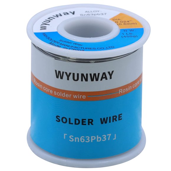 Alambre de soldadura Wayunway 63/37 de estaño/plomo con núcleo de resina fundida, 450 g