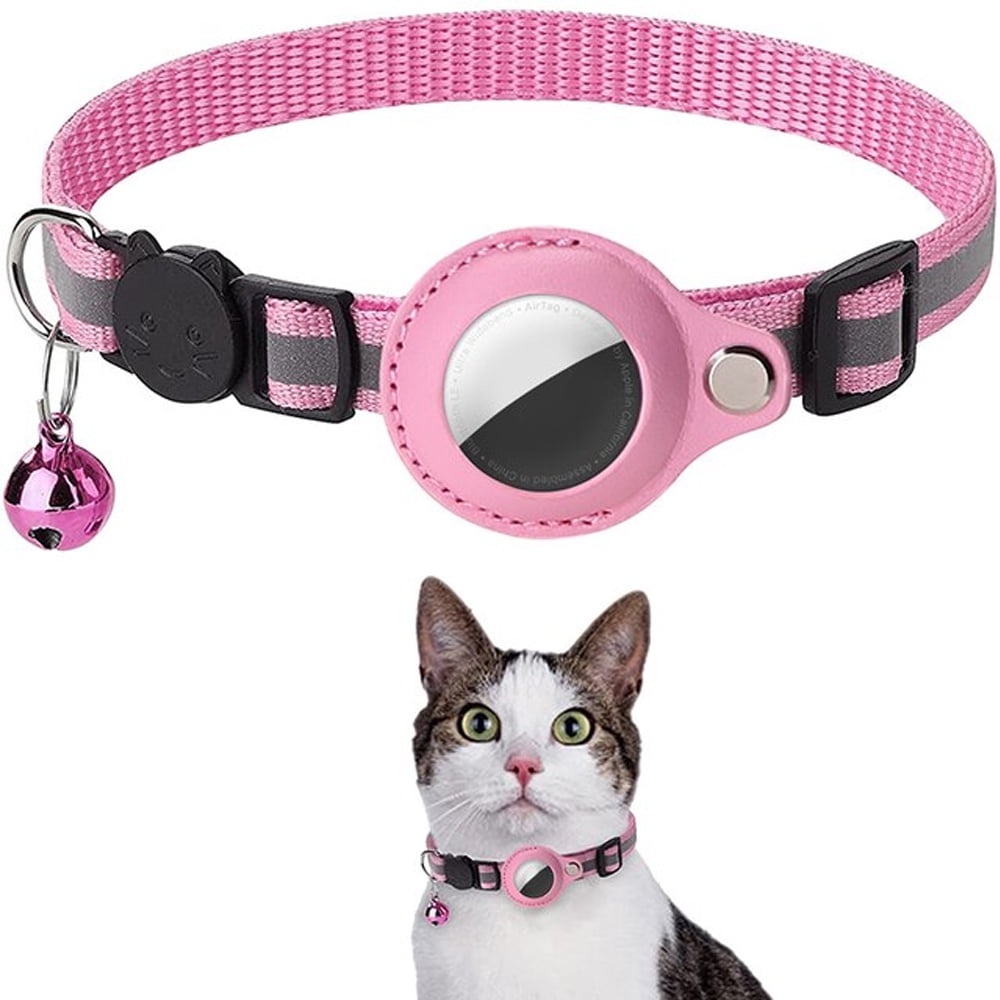 Correa Con Funda Para Airtag Rosado Gato / Perro