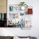 thumbnail image 4 of Panel de rejilla de pared de alambre de 40 x 30 cm, paquete de 2 con accesorios de metal negro, 4 of 7