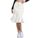 thumbnail image 1 of Falda de mezclilla con cola de pez CURVOSPORT para mujer, cintura alta, falda ajustada con volantes XL blanca, 1 of 6