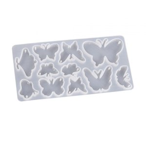 Magideal - Modelo De Silicona De Mariposa, Modelo De Resina Epoxi, Joyería De Diferentes Tamaños, Modelo De Fundición De Silicona Con Orificio Para Llavero, Pend