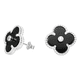 thumbnail image 1 of Aros Trebol Negros Plata 925 Tendencia Hombre Mujer, 1 of 3