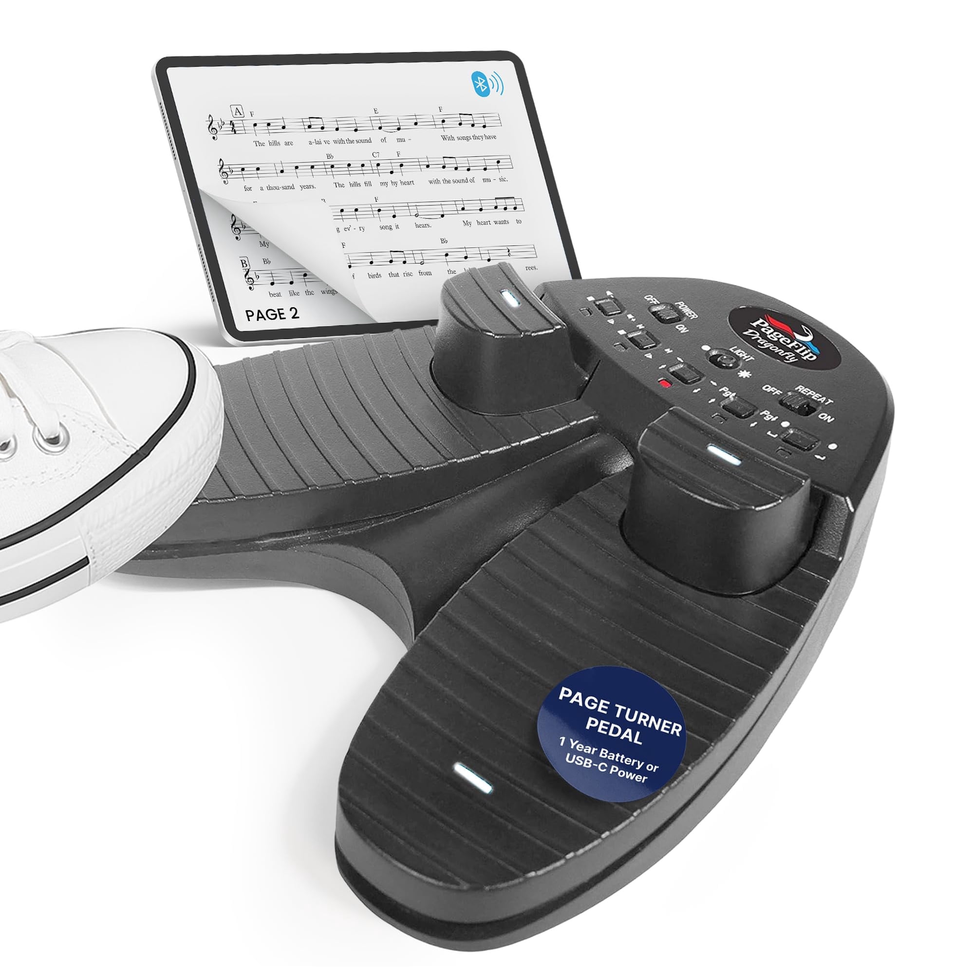 Pedal Bluetooth Pageflip Dragonfly De 4 Pedales Para Pasar Páginas