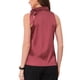 thumbnail image 3 of INSPIRE CHIC Blusas de trabajo sólidas sin mangas de satén para mujer con lazo en el cuello M Rojo claro, 3 of 6