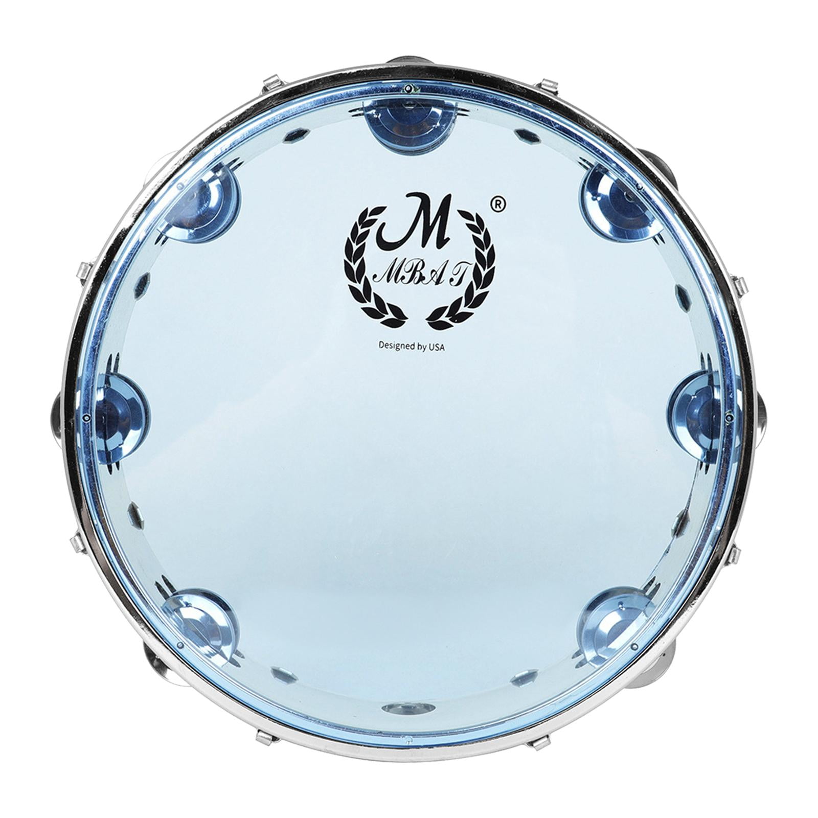 Bothyi - Pandereta De Mano Portátil De Desarrollo Transparente Para El Hogar Infantil 10 Pulgadas Azul