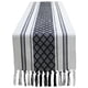 thumbnail image 1 of Boho Tejido Mesa Corredores Estilo Granja Con Borlas Elegante Decoración De La Mesa A Rayas Para El Comedor Boda Vacaciones Fiesta (clásico Negro 34 * 120cm), 1 of 3
