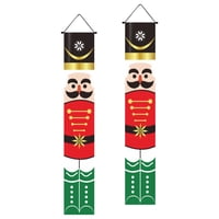 Magideal - Pancarta Navideña, Cartel De Porche Navideño, Cortina De Cascanueces, Pancarta Colgante De Navidad, Bandera De Puerta Para Fiesta En El Jardín, Navida Estilo C