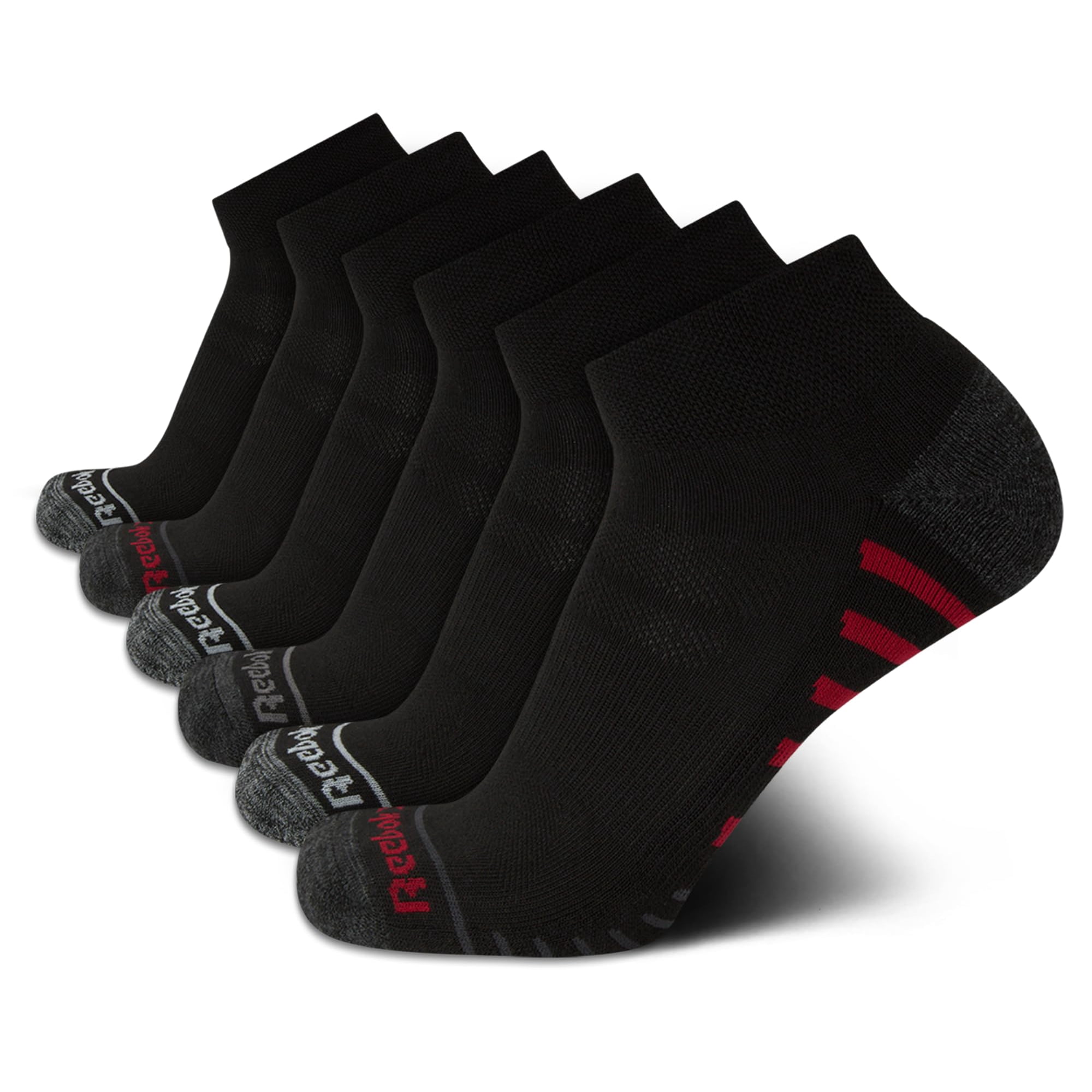 Reebok - Pack De 6 Calcetines Quarter Para Hombre Tallas 6 12 5 Negro Gris