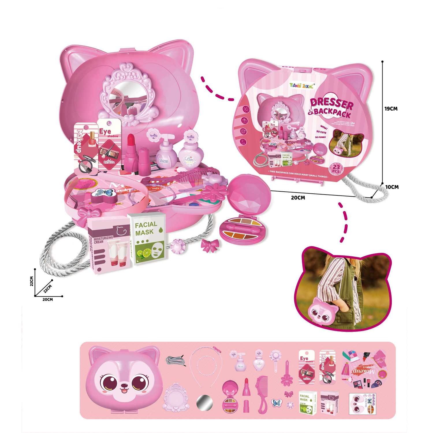 Juego Cartera Gata Con Accesorios De Belleza - Toyng