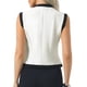 thumbnail image 3 of INSPIRE CHIC Blusa de Mujer de Color Contrastante Chaleco 2026 Cuello en V con Botones Abajo Tops XL Blanco, 3 of 5