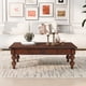 thumbnail image 2 of Rectangular Wooden Coffee Table with Storage Drawer, Vintage Cocktail Table with Solid Wood Gourd-Shaped Legs for Living Room,No-Tools Assembly (Walnut), 2 of 3