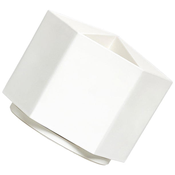 Caja de almacenamiento creativa, soporte para bolígrafos de 6 compartimentos, organizador giratorio de cepillo de maquillaje de papelería de oficina