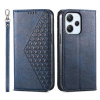 Funda Flip Foxdock Para Xiaomi Redmi 12 , Estilo Billetera Con Diseño Rombo, Correa De Mano Y Soporte, Uso Diario