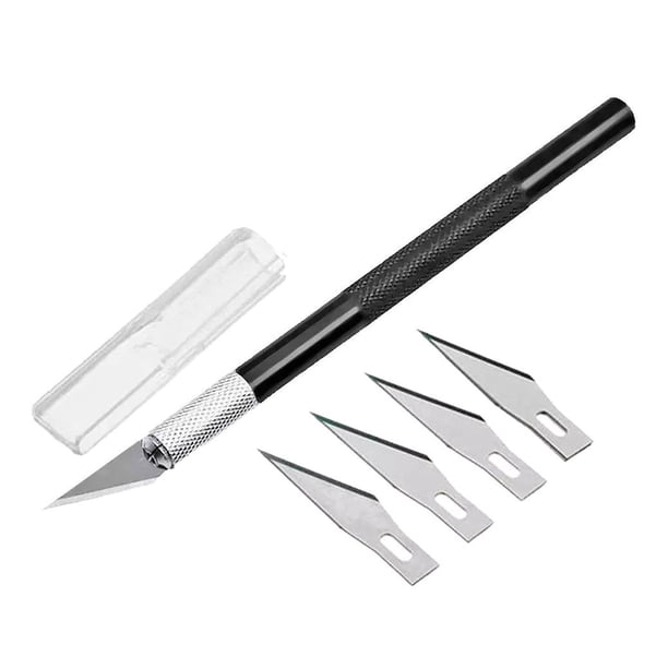 Bisturi Cortante Tipo Lapiz Con Cuchillas Metal Manualidades negro