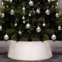 Tree Nest - Collar Para Árbol De Navidad, Nido De Árbol, Mimbre, Plástico Blanco