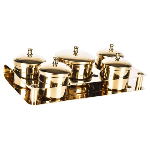 Magideal - 5 Piezas De Plato Para Dardos De Uñas Con Tapas, Soporte Profesional Para Dardos De Polvo Acrílico Líquido Para Salón De Uñas Acrílicas En Polvo Oro