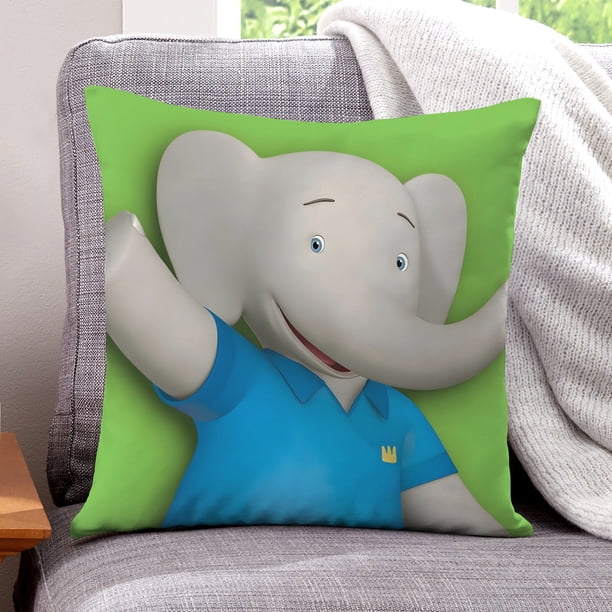 Babar Fundas de almohada de terciopelo con tema, regalos de funda de almohada, decoración para el hogar, cojín de lanzar, regalo de cumpleaños para fans y parejas.61*61cm.