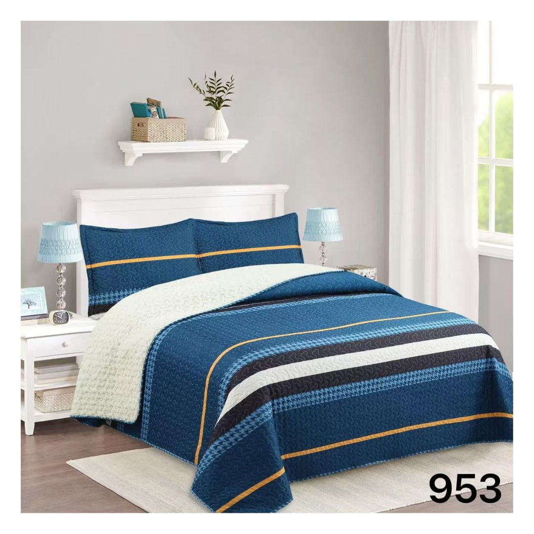 Genérico - Cubrecama Sherpa 2 Plazas - Azul Suecia M953