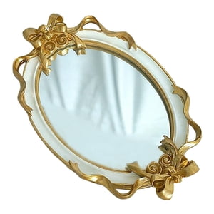 Bothyi - Bandeja De Espejo De Baño Bandeja De Cocina Organizador De Joyas Decoración Para El Hogar Blanco