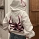 thumbnail image 4 of Sudadera con capucha y cremallera completa con estampado de araña, chaqueta con capucha y estampado de letras de araña Y2K, sudadera estilo gótico punk hip hop (negro, 2XL), 4 of 7