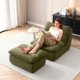 thumbnail image 2 of Silla de bolsa de frijol de 32" con otomano, sillas de salón grandes para adultos, sofá perezoso tapizado tapiceado para la sala de estar, 2 of 5